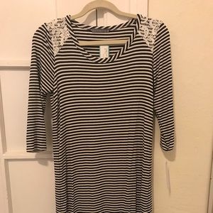 Navy and white dress